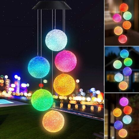 Solares Windspiel, mobiles romantisches Windspiel, hängende LED-Nachtlichter  im Freien, die für die Dekoration von Gärten und Innenhöfen verwendet werden