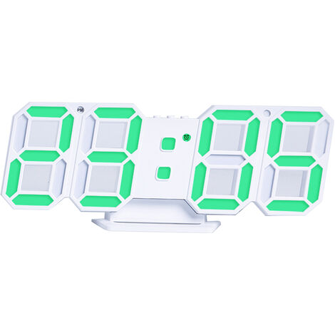 Devenirriche Wecker 3D-LED-Digital wecker, Schreibtisch, Wand, moderner  Wecker Grün