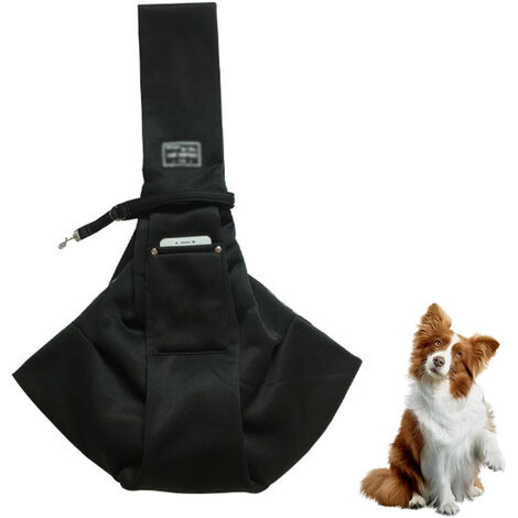 Katze Haustier Schultertasche  Single Schulter Sling Bag, Unterstüzung bis 5kg, komfortable und langlebige Hunde Transporttasche für Kleine Hunde und Katzen, schwarz