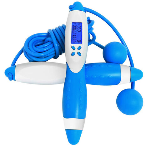 Springseile Fitness Zähler Digitale Drahtlose Seilspringen mit  Kalorienzähler für Training und Fitness, weiß Blau