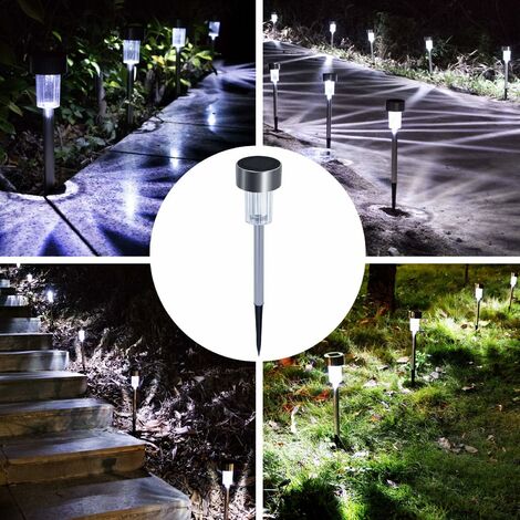 Edelstahl 3 LED Solar Treppenlichter Leuchte Yard Pfad Garten Wand Lampe Licht 