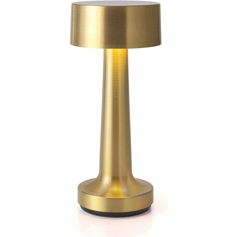 2 Stück tragbare kabellose LED-Tischlampe mit Touch-Sensor, Pilz, Gold,  batteriebetriebene Lampe, 3 Farben, dimmbare und verstellbare  wiederaufladbare Lampe, Wohnzimmer, Restaurant : : Beleuchtung