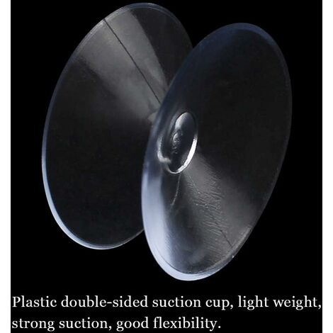 Packung mit 20 doppelseitigen Saugnäpfen aus durchsichtigem Kunststoff für  Tischplatte, Fenster - Durchmesser: 30 mm