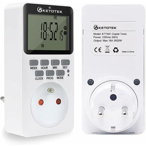 Steckdosen-Zeitschaltuhr, digital, 24h, 16A/230V, zeitschaltuhr steckdose 