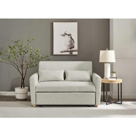 Canapé convertible scandinave en tissu beige KALAYA