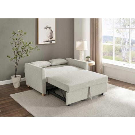 Canapé convertible scandinave en tissu beige KALAYA