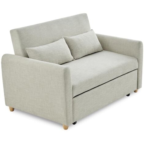 Canapé convertible scandinave en tissu beige KALAYA