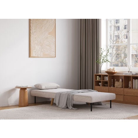 TONKA - Fauteuil convertible en tissu beige TONKA