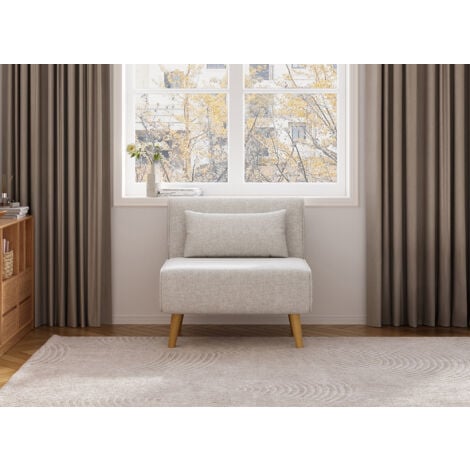 TONKA - Fauteuil convertible en tissu beige TONKA