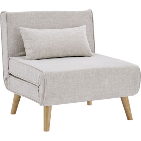 TONKA - Fauteuil convertible en tissu beige TONKA