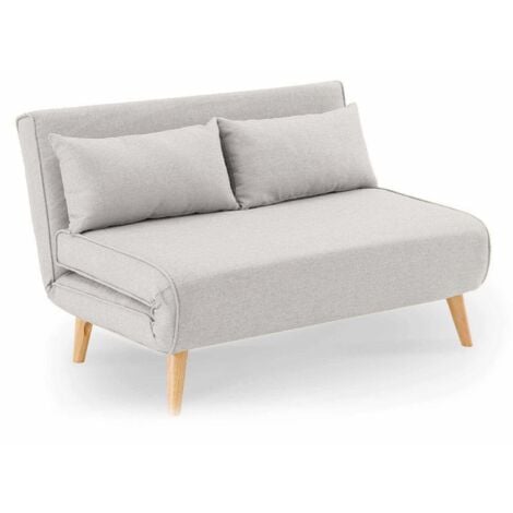 TONKA - Banquette convertible 2 places en tissu beige TONKA