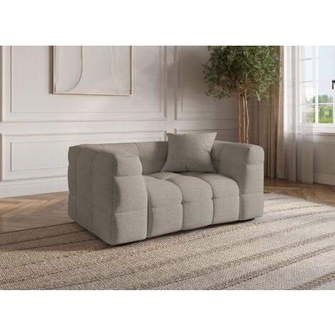 Fauteuil en tissu taupe BELLA