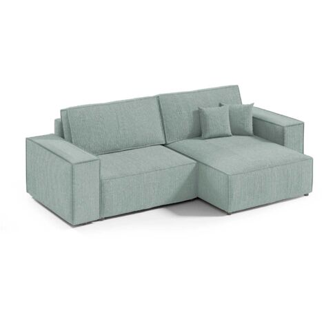 Canapé d'angle convertible et réversible avec coffre en velours
