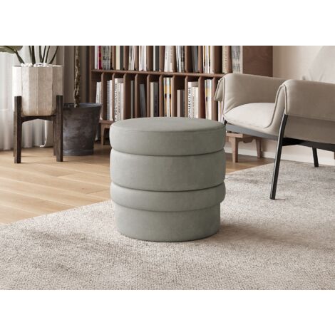 Pouf design en velours gris VELVET