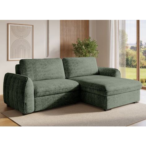 Canapé d'angle convertible et réversible avec coffre en velours (1/5)