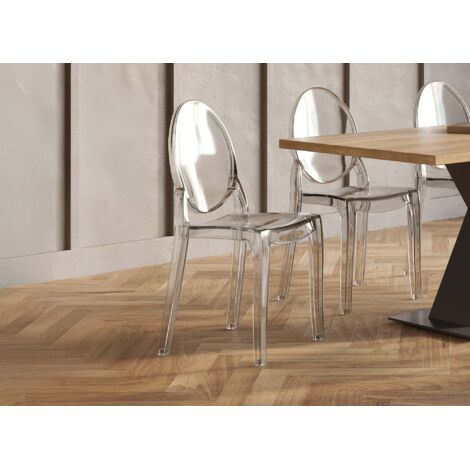 Lot De 2 Chaises Transparentes Beliani Midway – Design Moderne En Polycarbonate (Neuf)