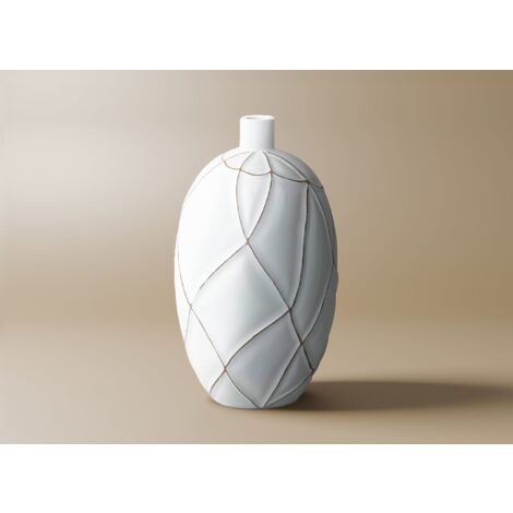 Vase boule en polyrésine blanc H38 cm LUNA (1/2)