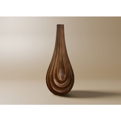 Vase goutte en polyrésine imitation bois H38 cm DERYA (1/2)