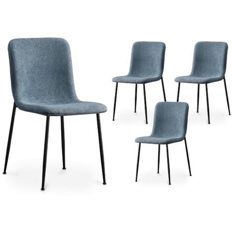 Lot de 4 chaises en tissu bleu CHERYL (1/5)