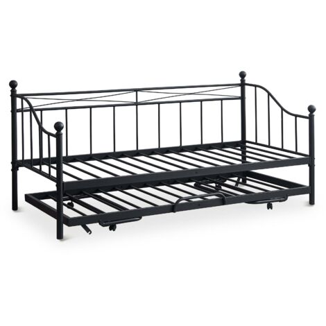 FetiNes Cadre De Lit Banquette En Métal, Lit Simple Canapé