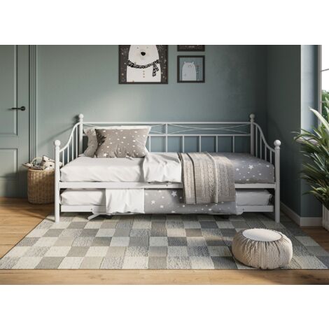 Lit banquette 90 x 190 cm DETROIT convertible 180 x 190 cm style