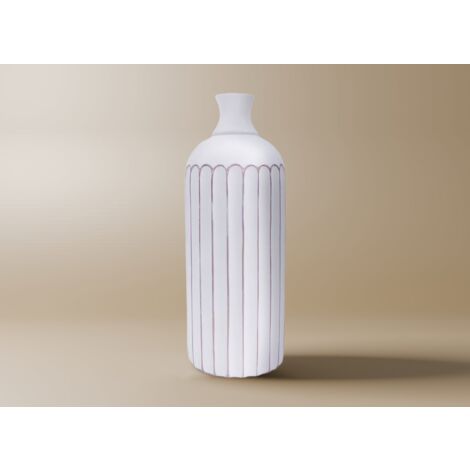Vase en polyrésine blanc et doré H41 cm ARCA (1/2)