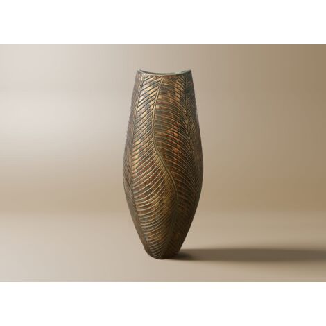 Vase en polyrésine vert et doré H54 cm ZAHARA (1/2)