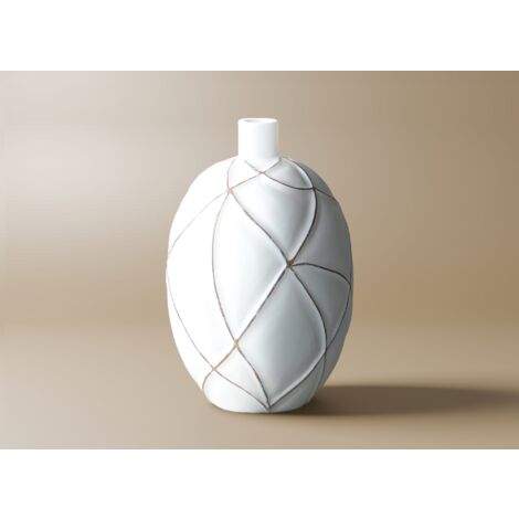 Vase boule en polyrésine blanc H31 cm LUNA (1/2)
