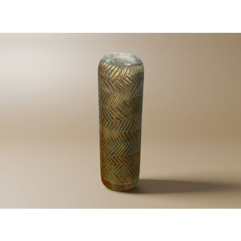 Vase XL en polyrésine vert et doré H46 cm AMIRA (1/2)