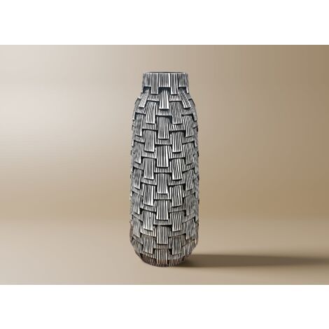 Vase contemporain en polyrésine noir et blanc H43 cm INAYA (1/2)
