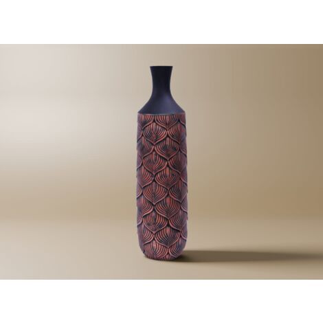 Vase XL en polyrésine noir et marron H50 cm NEVEN (1/2)