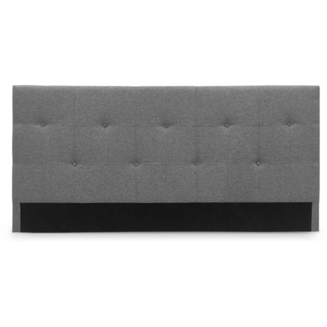 Tête de lit capitonnée en tissu gris 180 cm DOMICE (1/4)