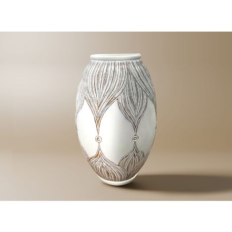 Vase en polyrésine blanc H36 cm MANOLIS (1/2)