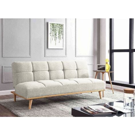 Banquette clic clac scandinave 3 places beige JESSY