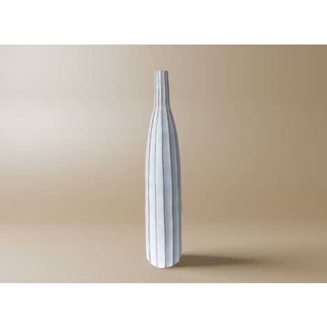 Deco In Paris – Vase soliflor en résine blanche 76 cm – Forme élancée – Finition texturée – Pour décoration intérieure moderne
