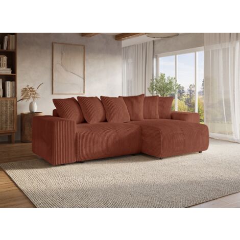 Canapé d'angle réversible convertible avec coffre en velours (1/5)
