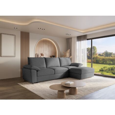 Canapé d'angle convertible avec coffre de rangement en velours (1/5)