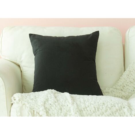 Coussin carré 45x45cm en velours noir TYGA (1/2)