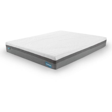 Matelas HYBRID 140 x 190 cm ressorts ensachés et mémoire de forme épaisseur 26 cm