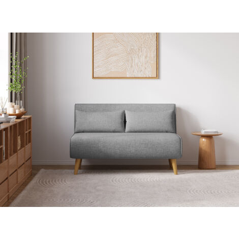 Banquette convertible 2 places en tissu gris TONKA