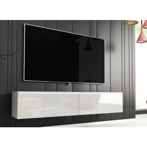 Meuble salon/séjour en mélaminé. Meuble TV (max 50 pouces) avec de l'espace  de rangement. L-H-P : 246 - 182 - 37 cm