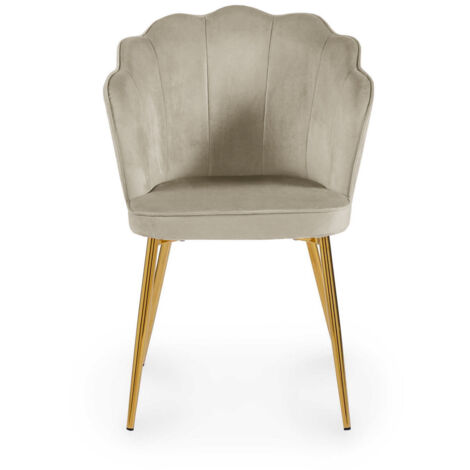 GARANCE - Lot de 2 chaises design en velours beige GARANCE