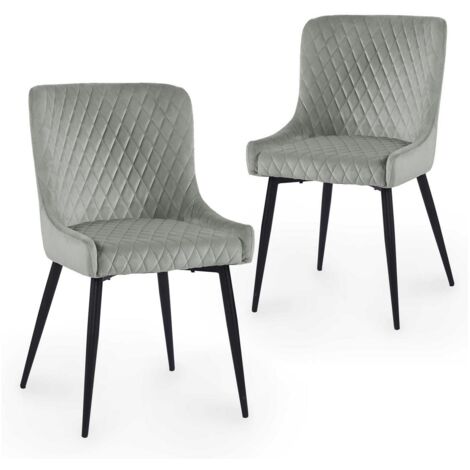 Lot de 2 chaises design en velours gris JENNY (1/5)