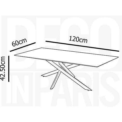 Table basse rectangulaire design verre marbré et pieds dorés MELISSA