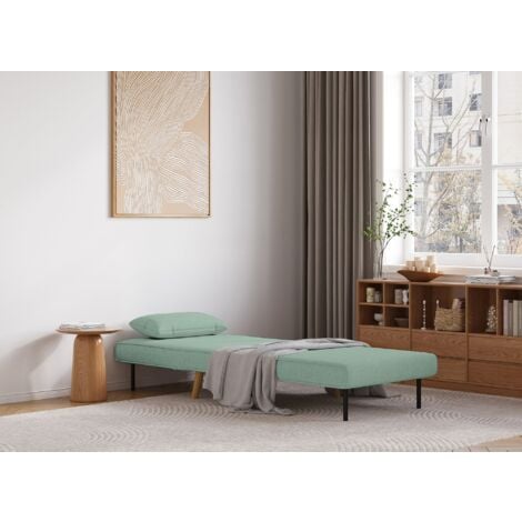 Fauteuil convertible en tissu vert d'eau TONKA