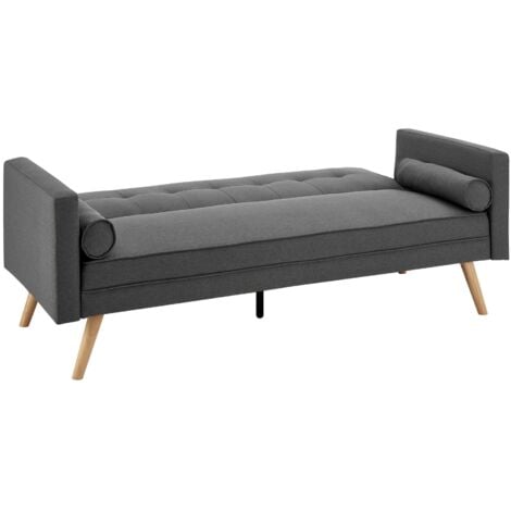 Banquette clic clac gris foncé en tissu TANIA