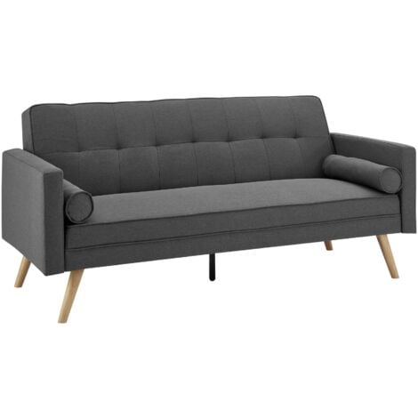 Banquette clic clac gris foncé en tissu TANIA