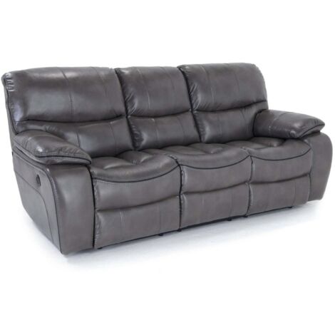 Canapé 3 Places Relax Électrique Armand - Simili Noir, Assise Mousse Dense, Mécanisme Électrique, Style Contemporain - 5
