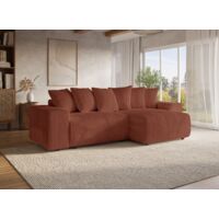 Canapé d'angle réversible convertible avec coffre en velours