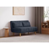 Banquette lit convertible 2 places tissu Kikou 147 cm Couleur Jaune